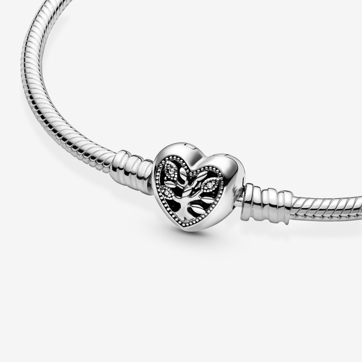 Pandora Moments Stamboom Snake Chain Armband met Hartsluiting 598827C01 - 18