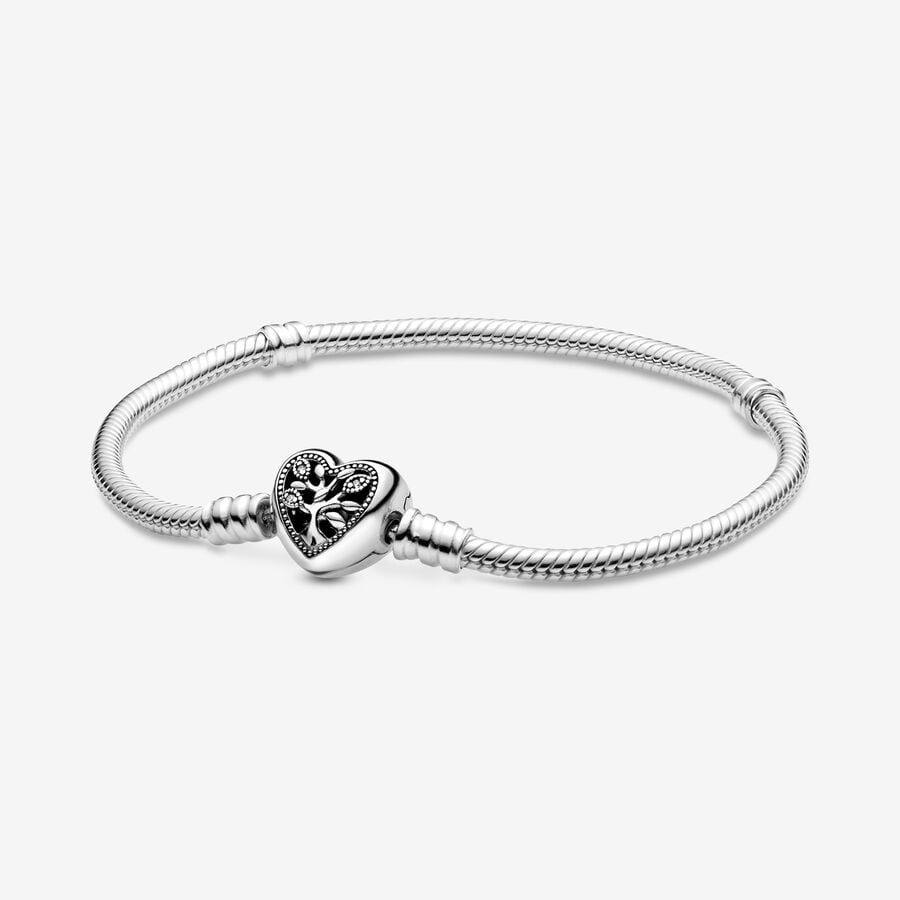 Pandora Moments Stamboom Snake Chain Armband met Hartsluiting 598827C01 - 18