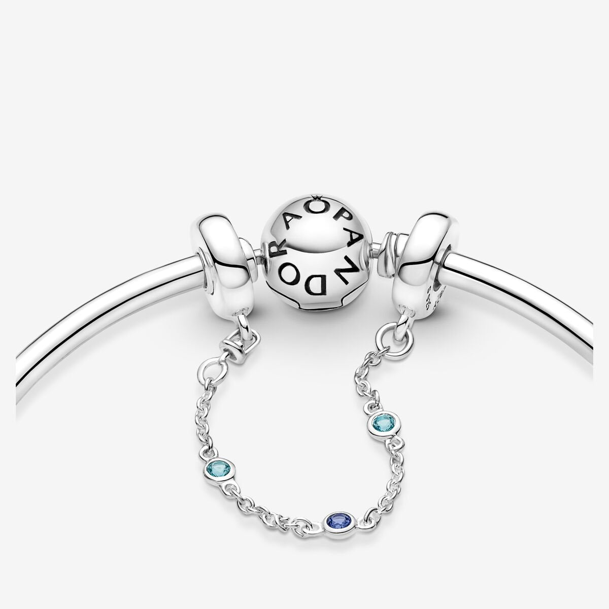 Pandora Moments Veiligheidsketting Drie Blauwe Stenen 791688C01 - 05