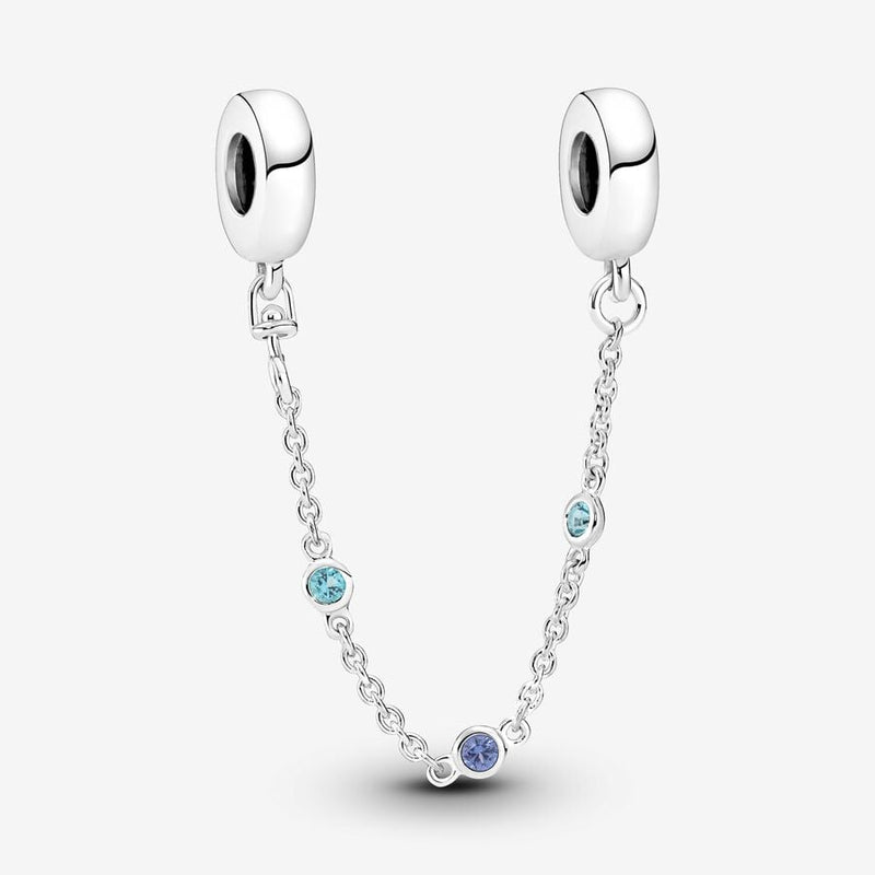 Pandora Moments Veiligheidsketting Drie Blauwe Stenen 791688C01 - 05