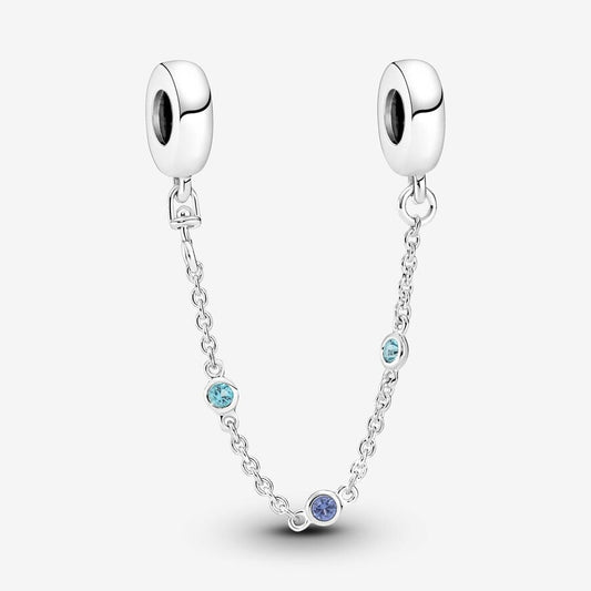 Pandora Moments Veiligheidsketting Drie Blauwe Stenen 791688C01 - 05