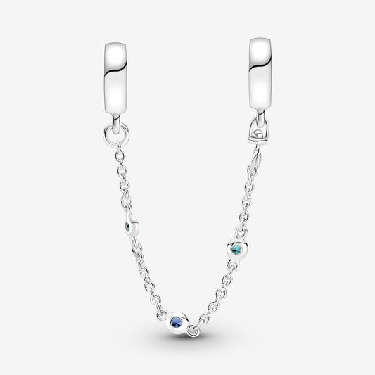Pandora Moments Veiligheidsketting Drie Blauwe Stenen 791688C01 - 05