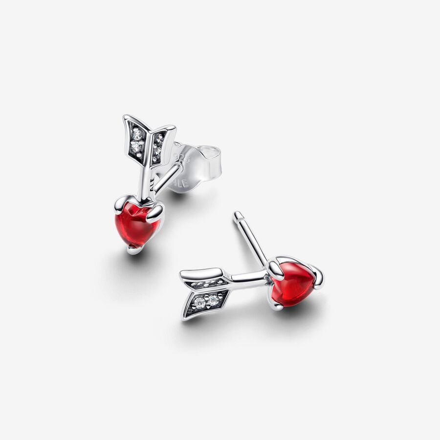 Pandora Pijl & Muranoglas Hart Oorknopjes 293668C01
