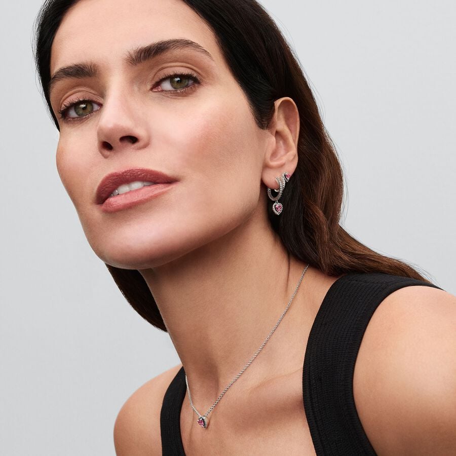 Pandora Roze Hart Ketting 398425C02 - 45