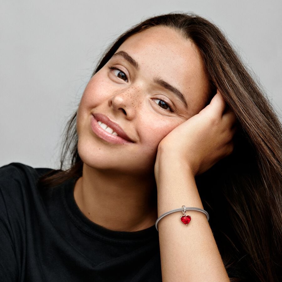 Pandora x Disney Bedel Mickey & Minnie Mouse Rood Muranoglas Hart 792522C01