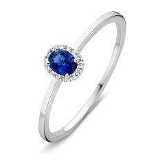 Ring witgoud briljant+saffier RP216391 - 56