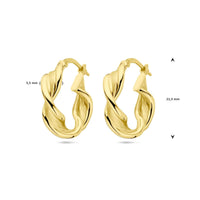 vDam 14k Geelgouden Gedraaide Oorringen 4030119