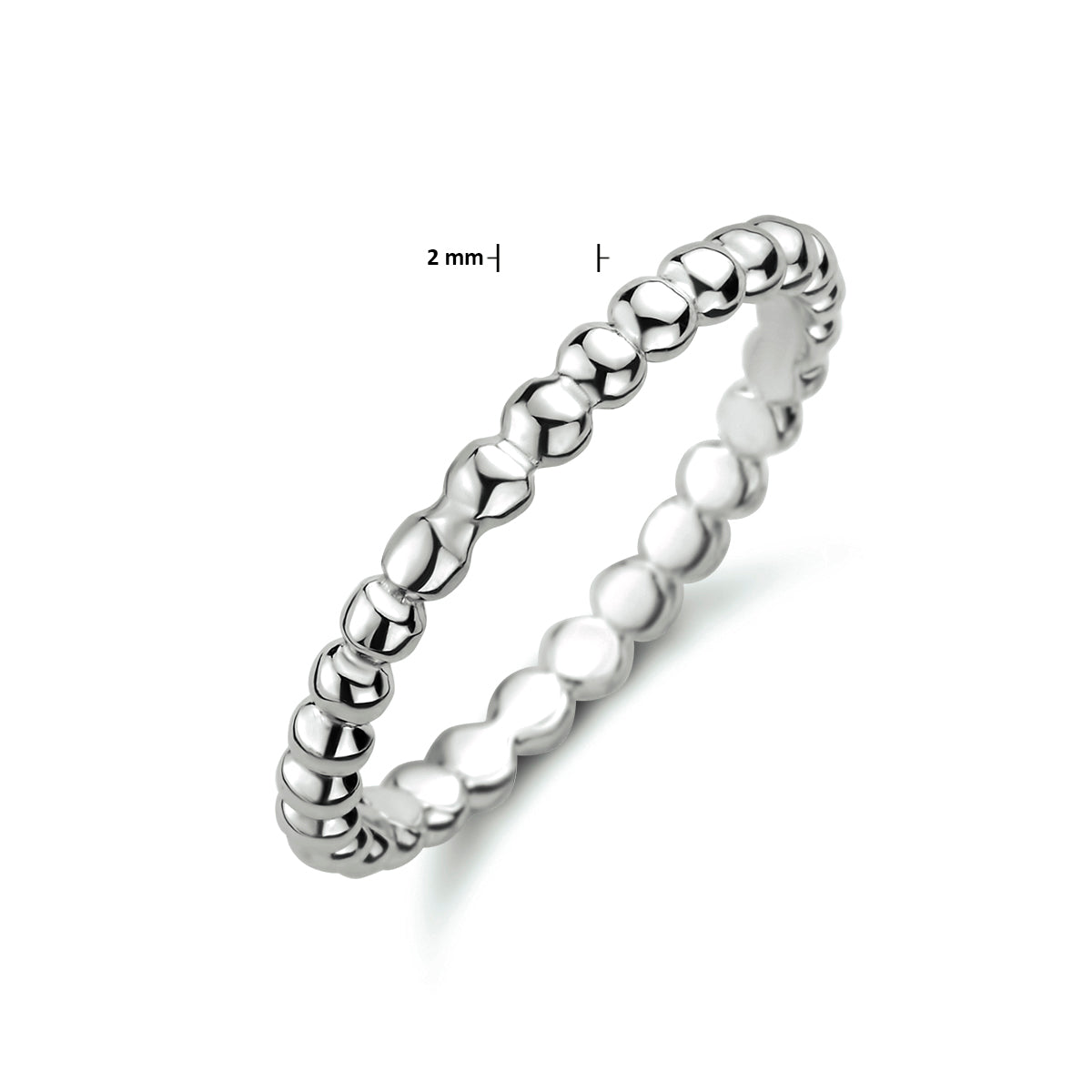 vDam Aanschuifring Bolletjes Zilver Gerhodineerd 1332456 Maat 19