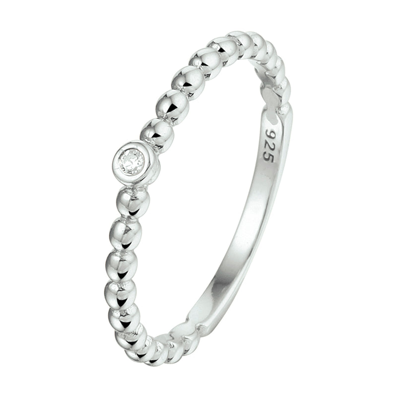 vDam Aanschuifring Bolletjes Zirkonia Zilver Gerhodineerd 1332280