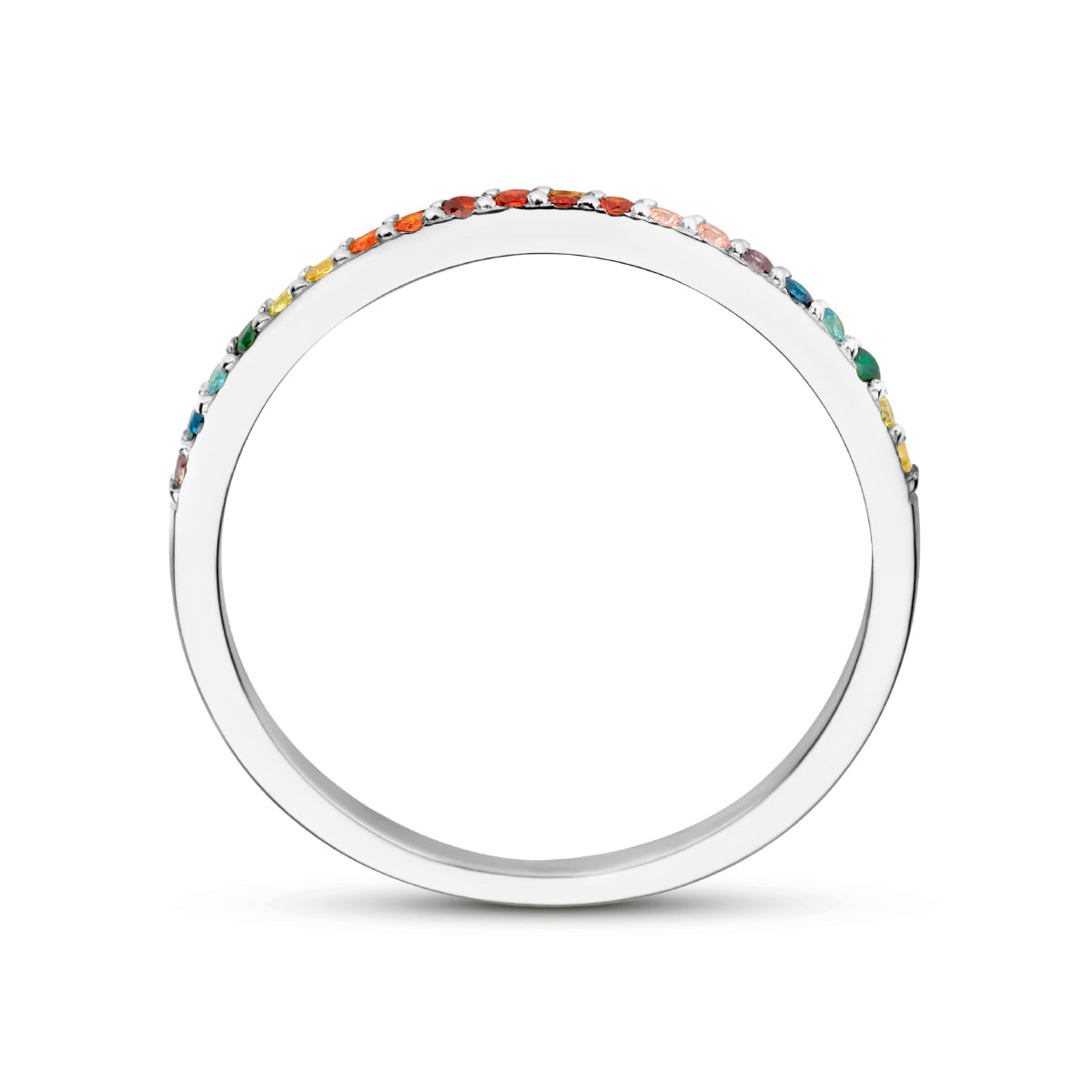 vDam Aanschuifring Regenboog Zirkonia Zilver Gerhodineerd 1335484 Maat 16