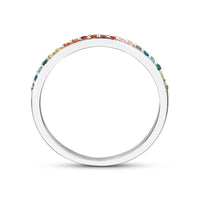 vDam Aanschuifring Regenboog Zirkonia Zilver Gerhodineerd 1335485 Maat 16½