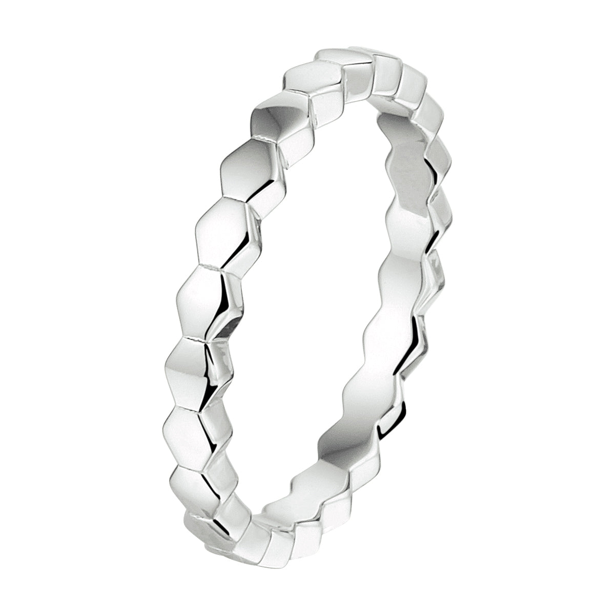 vDam Aanschuifring Zeshoek Zilver Gerhodineerd 1333103