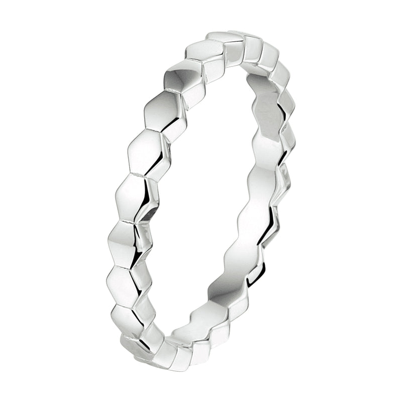 vDam Aanschuifring Zeshoek Zilver Gerhodineerd 1333103