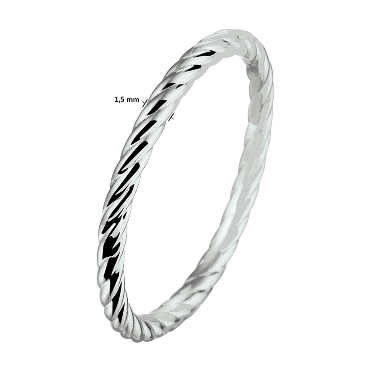 vDam Aanschuifring Zilver Gerhodineerd 1332266 Maat 17¼