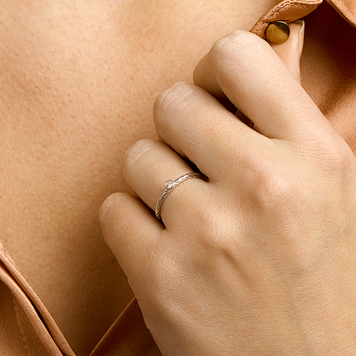 vDam Aanschuifring Zirkonia Zilver Gerhodineerd 1332286 Maat 18½