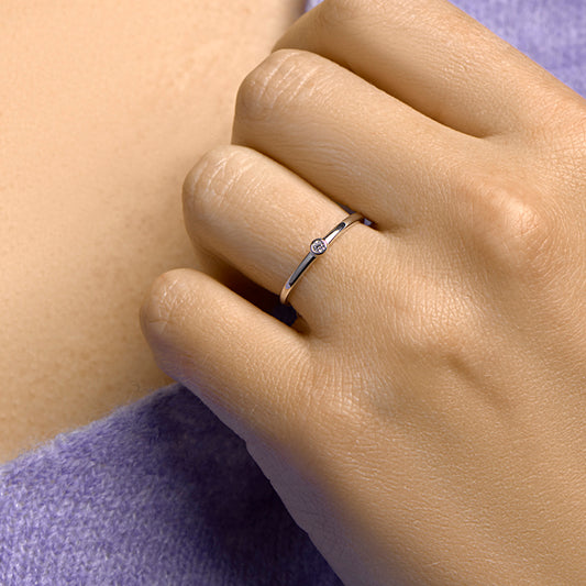 vDam Aanschuifring Zirkonia Zilver Gerhodineerd 1332288 Maat 16