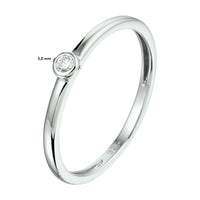 vDam Aanschuifring Zirkonia Zilver Gerhodineerd 1332291 Maat 17¾