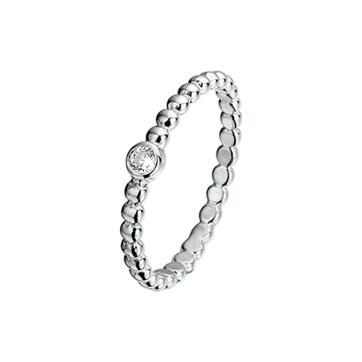 vDam Aanschuifring Zirkonia Zilver Gerhodineerd 1332472