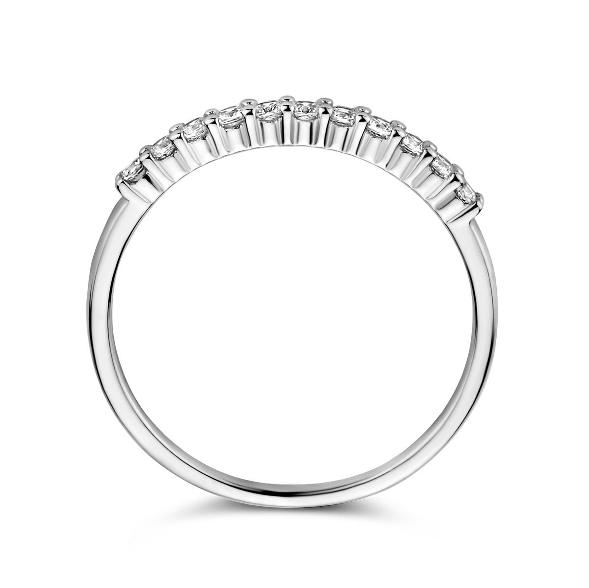 vDam Aanschuifring Zirkonia Zilver Gerhodineerd 1333865 Maat 16½