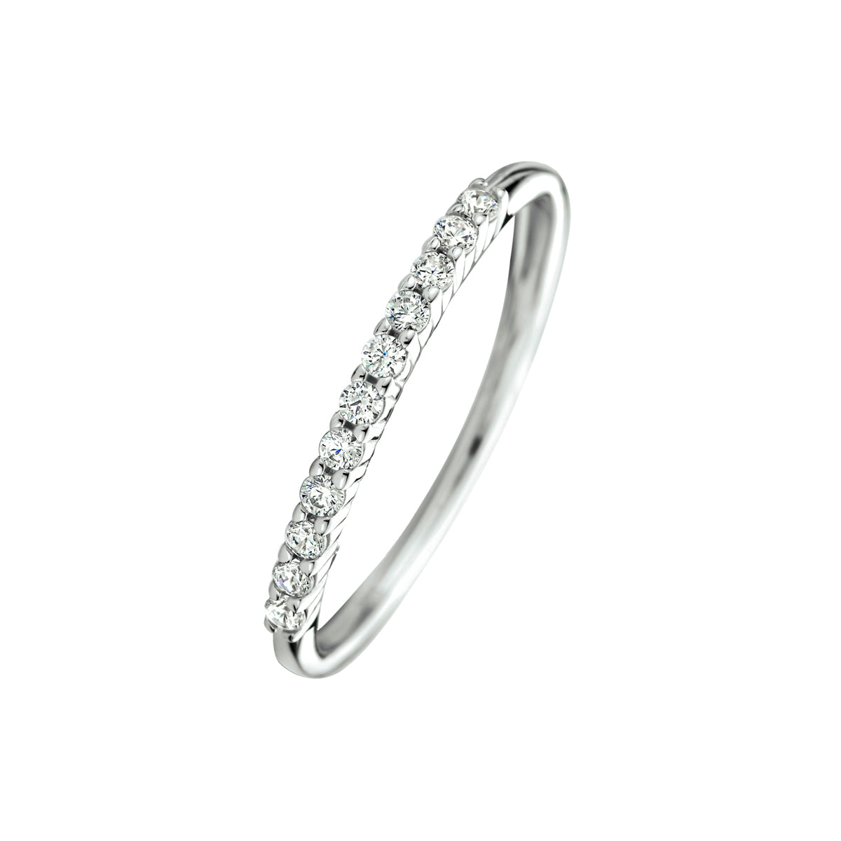 vDam Aanschuifring Zirkonia Zilver Gerhodineerd 1333867