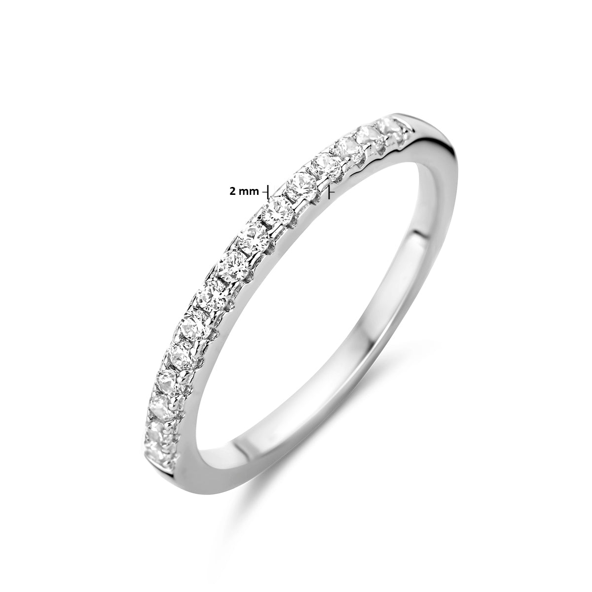 vDam Aanschuifring Zirkonia Zilver Gerhodineerd 1333871 Maat 16½