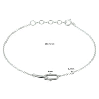 vDam Armband 1,2 Mm 16,5 + 2 Cm Zilver Gerhodineerd 1332304  16.5cm