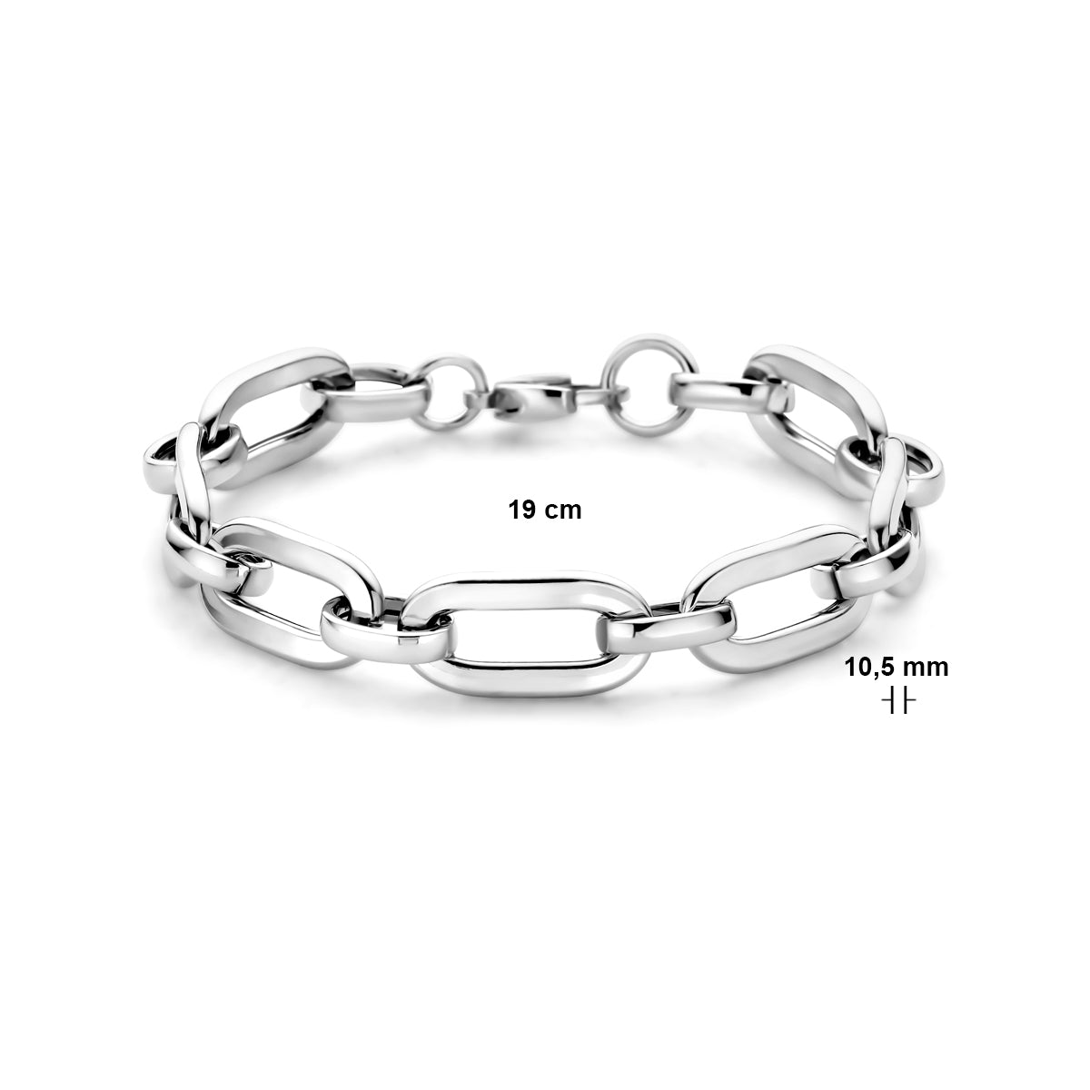 vDam Armband 10,5 Mm 19cm Cm Zilver Gerhodineerd 1338625  19cm