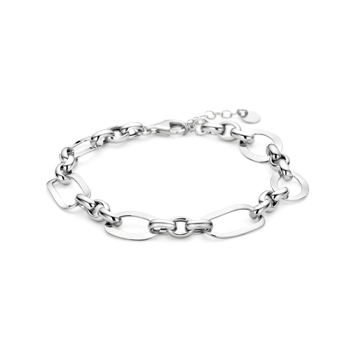 vDam Armband 11,5 Mm 20 + 3 Cm Zilver Gerhodineerd 1339133