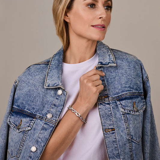 vDam Armband 11 Mm 19,5 Cm Zilver Gerhodineerd 1341764  19.5cm