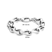 vDam Armband 12 Mm 18cm + 2,5 Cm Zilver Gerhodineerd 13418cm18cm  18cm