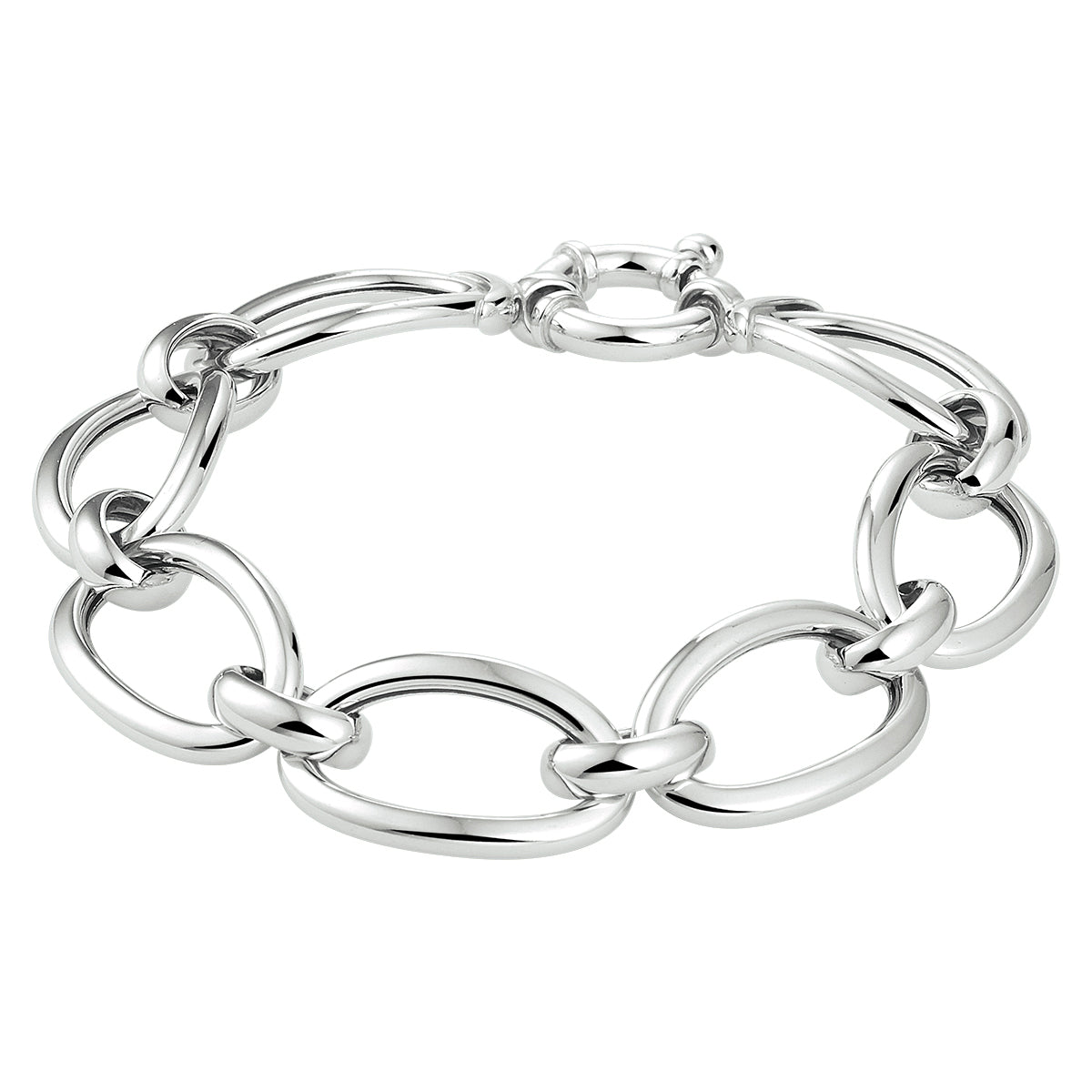 vDam Armband 14 Mm Met Groot Springslot Zilver Gerhodineerd 1333456