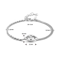 vDam Armband 16cm + 3 Cm Zilver Gerhodineerd 1335637  16cm