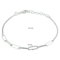 vDam Armband 3,7 Mm 17cm + 2 Cm Zilver Gerhodineerd 1332297  17cm