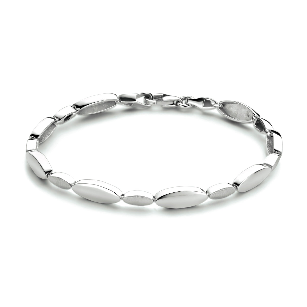 vDam Armband 5,2 Mm 19 Cm Poli/mat Zilver Gerhodineerd 1333839