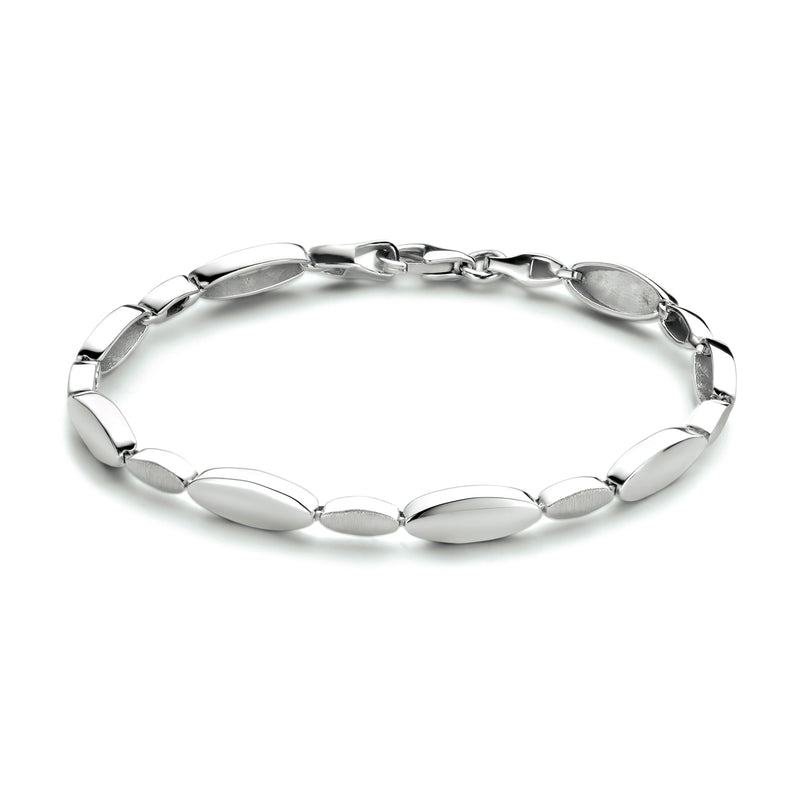 vDam Armband 5,2 Mm 19 Cm Poli/mat Zilver Gerhodineerd 1333839