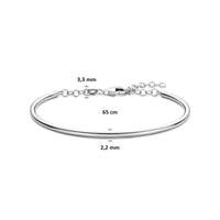 vDam Armband 65 X 3,3 Mm Zilver Gerhodineerd 1341631