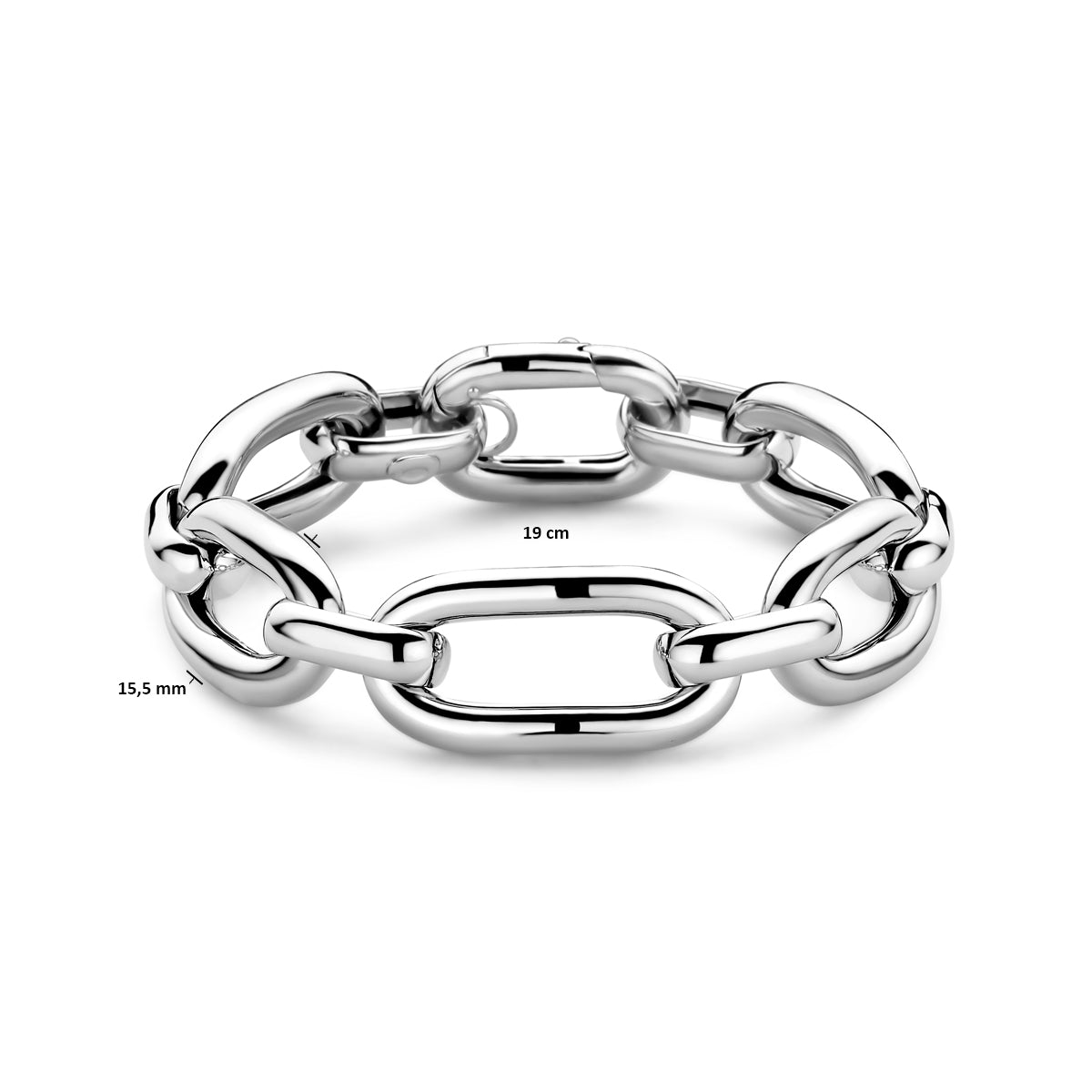 vDam Armband Anker 15,5 Mm 19cm Cm Zilver Gerhodineerd 1340746  19cm