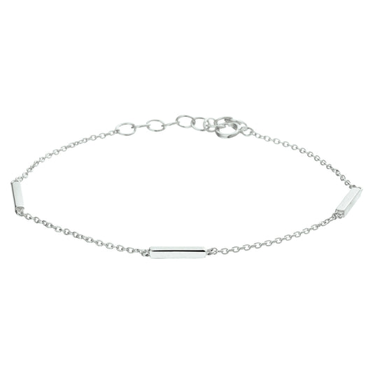 vDam Armband Balkje 16 + 3 Cm Zilver Gerhodineerd 1325588
