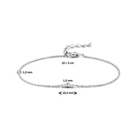 vDam Armband Balkje Zirkonia 16cm + 3 Cm Zilver Gerhodineerd 1335382  16cm