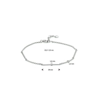 vDam Armband Balkjes 1,6 Mm 15,5 + 2,5 Mm Zilver Gerhodineerd 1333676  15.5cm