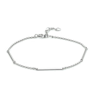 vDam Armband Balkjes 1,6 Mm 15,5 + 2,5 Mm Zilver Gerhodineerd 1333676