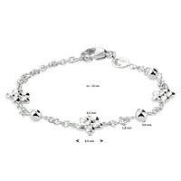 vDam Armband Bloem 11cm - 13 Cm Zilver Gerhodineerd 1333088  11cm