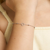 vDam Armband Bloem 13cm + 3 Cm Zilver Gerhodineerd 13cm29445  13cm