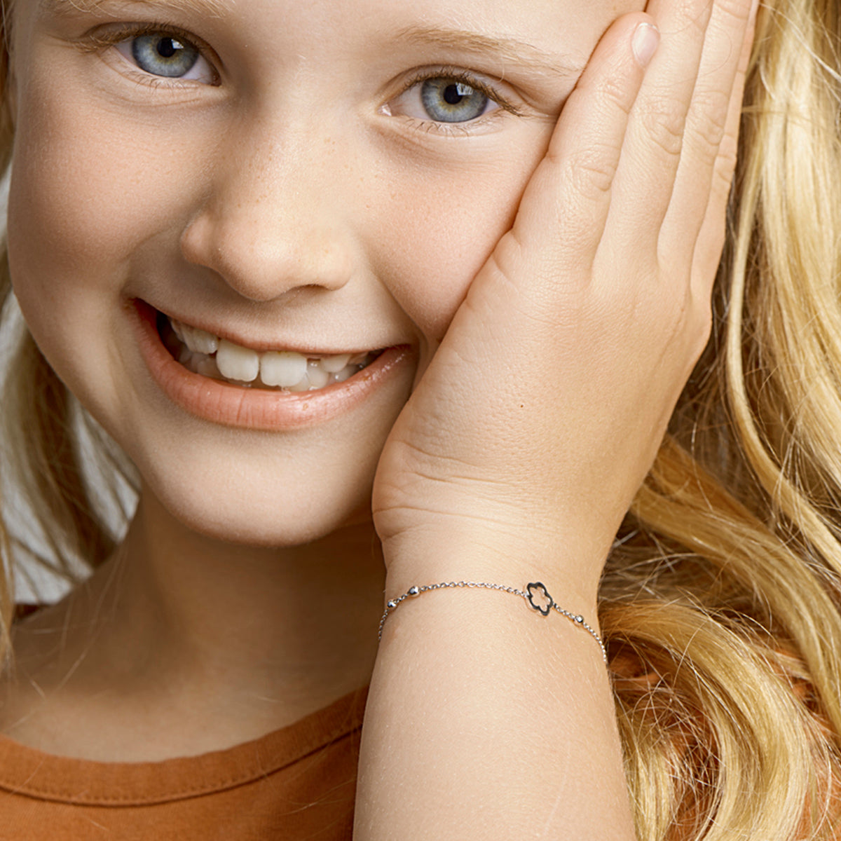 vDam Armband Bloem 13cm + 3 Cm Zilver Gerhodineerd 13cm29445  13cm