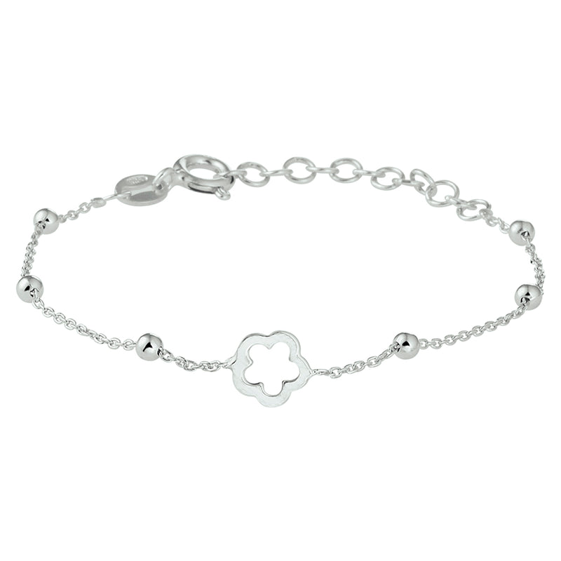 vDam Armband Bloem 13 + 3 Cm Zilver Gerhodineerd 1329445