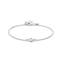 vDam Armband Bloem Zirkonia 17 + 2 Cm Zilver Gerhodineerd 1338612