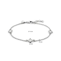 vDam Armband Bloem Zirkonia 17cm + 2 Cm Zilver Gerhodineerd 1338613  17cm