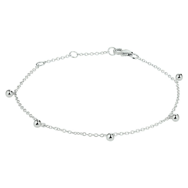 vDam Armband Bolletjes 16 - 17,5 - 19 Cm Zilver Gerhodineerd 1328360