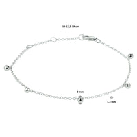 vDam Armband Bolletjes 16cm - 17,5 - 19 Cm Zilver Gerhodineerd 1328360  16cm