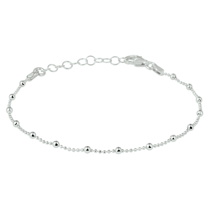 vDam Armband Bolletjes 2,0 Mm 16 + 3 Cm Zilver Gerhodineerd 1328619